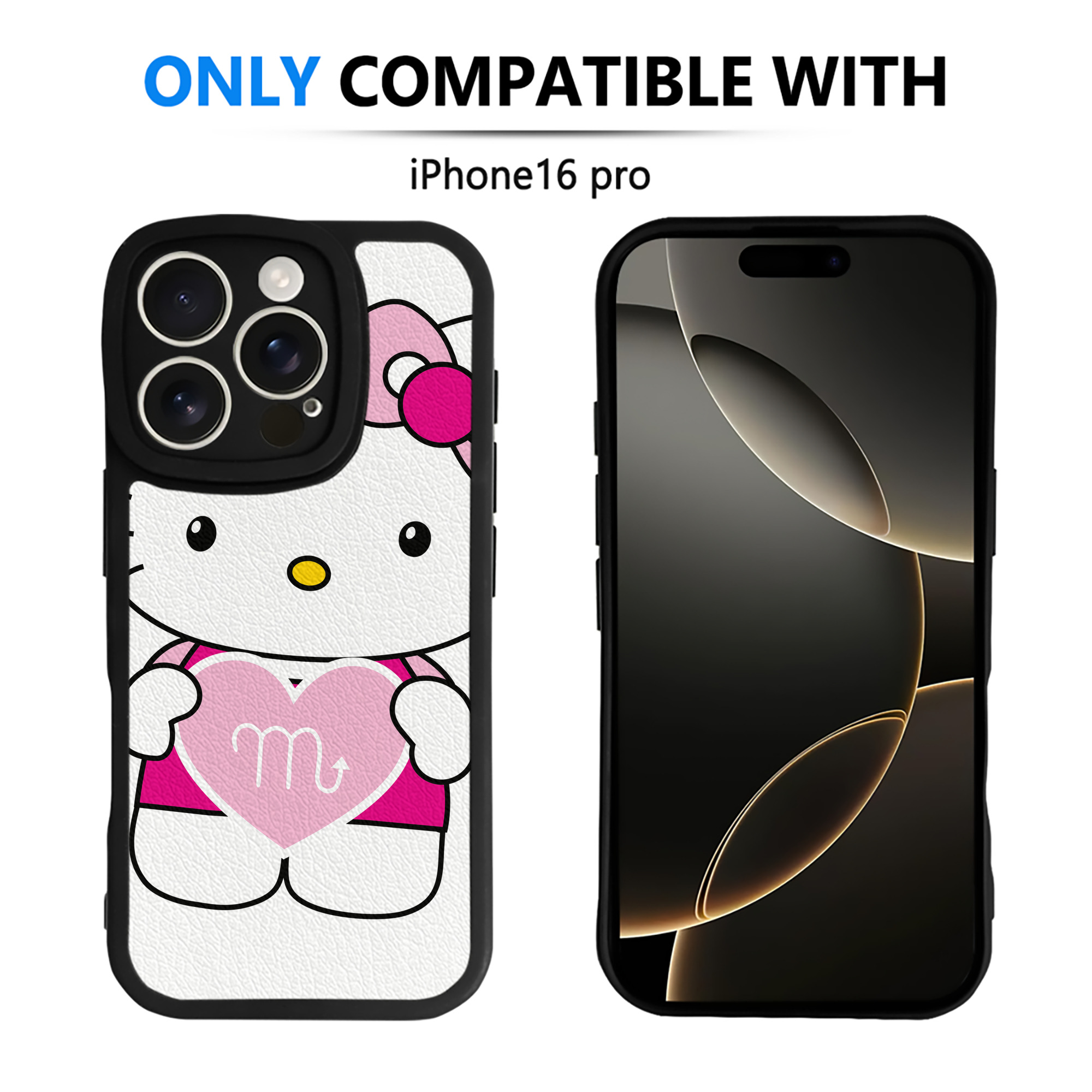 （画像用） Hello Kitty ハローキティ 【iPhone 16シリーズ対応】シリコンスマホケース（レザー調） 材質：シリコン